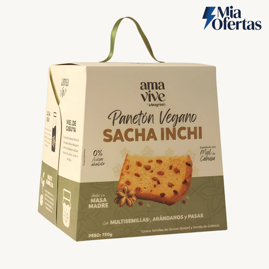 Panetón Vegano sin Azúcar Añadida con Sacha Inchi, Multisemillas y Miel de Cabuya 750 g