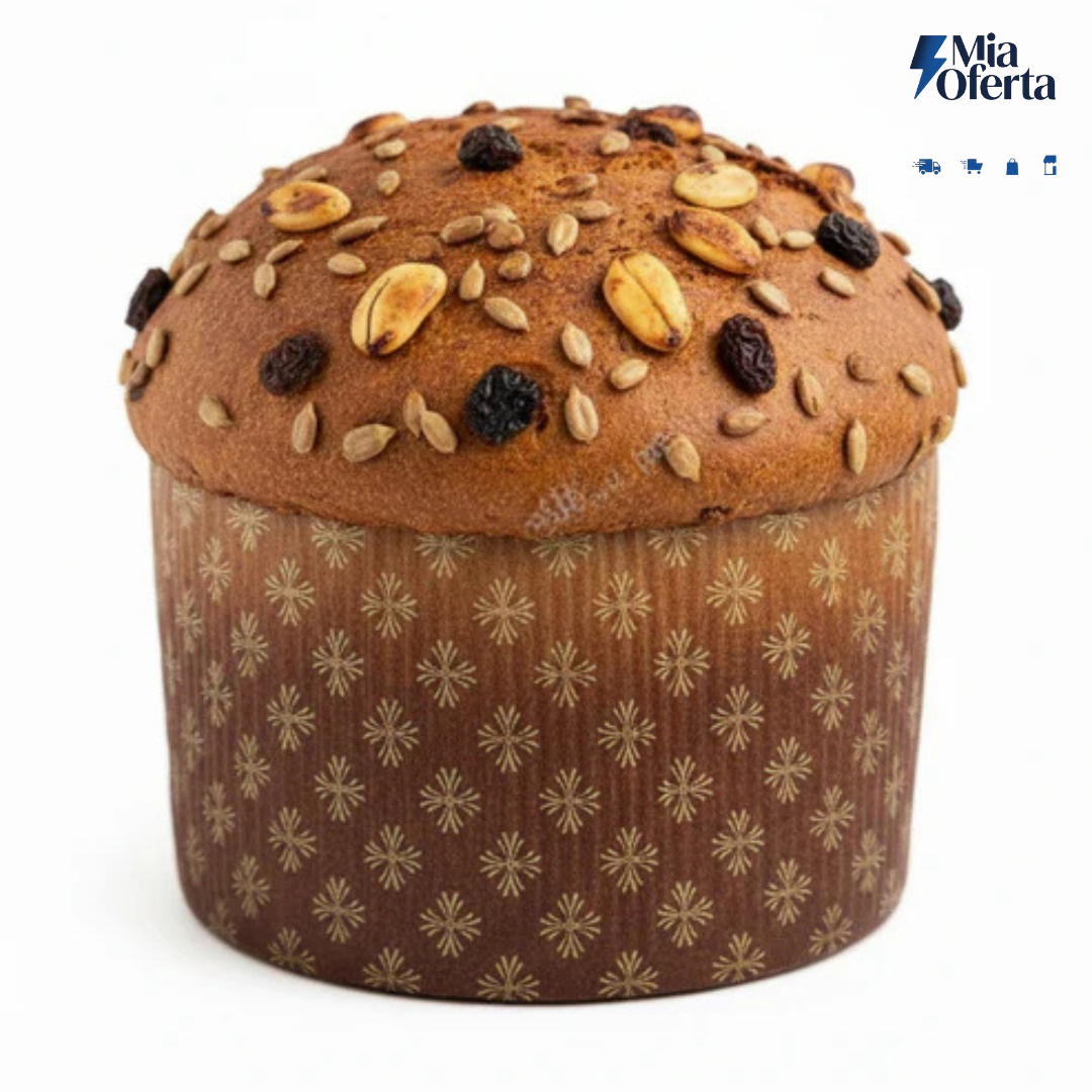 Panetón Vegano sin Azúcar Añadida con Sacha Inchi, Multisemillas y Miel de Cabuya 750 g